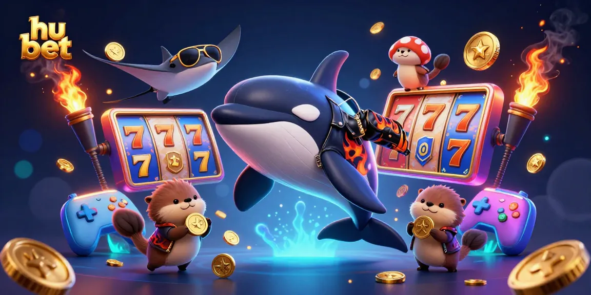 Engage with hu bet while enjoying an exciting 3D casino scene featuring fun characters and vibrant gaming elements.