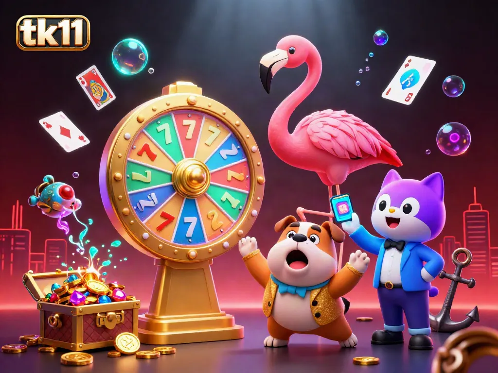 Experience the excitement of tk11 with vibrant casino imagery featuring animated characters and rich underwater elements.