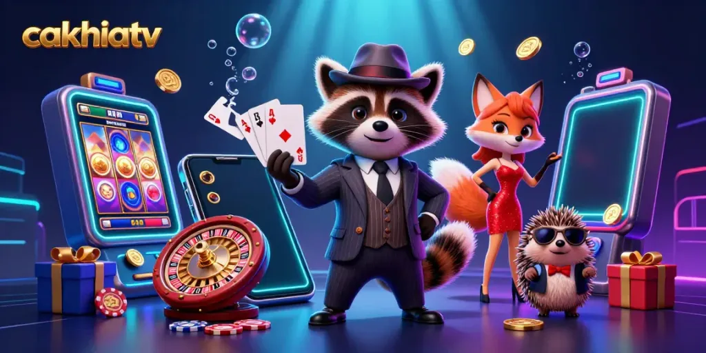 Experience the excitement of cakhiatv with engaging characters and vibrant casino elements.