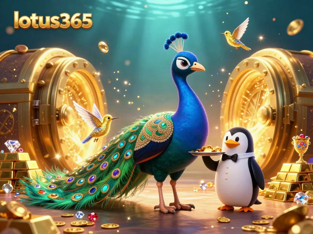Experience exciting betting action with lotus365 in this vibrant 3D casino scene featuring jewel-filled treasures.