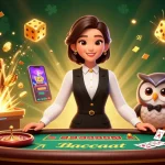 Experience Tài xỉu online with this vibrant casino scene showcasing dealers and exciting game elements.