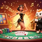 Experience thrilling action with slot depo 10k in this vibrant casino illustration featuring dynamic characters and game elements.