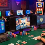 Engaged players experiencing game bài đổi thưởng in a vibrant online casino setting with colorful graphics and interactive gameplay.