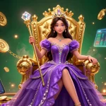 Engage in thrilling gaming action with playexchange through an enchanting scene featuring a regal princess amid vibrant gambling elements.