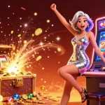 Spin the reels in excitement with alexish, featuring vibrant casino elements and celebrating jackpots.