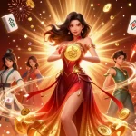 Experience the winning rush at Haywin with vibrant celebrations and gaming elements surrounding a majestic character.