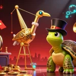 Experience thrilling moments at RR88 with vibrant games and sparkling elements in a dynamic 3D casino scene.