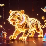 Engage in thrilling action with the fun exchange platform, showcasing vibrant casino elements and crypto branding.