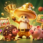Experience SC88 with immersive 3D casino elements featuring a magical mushroom wizard and treasure.