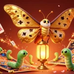 Experience big wins with rejekibet's vibrant casino scenes, showcasing a golden moth and Chinese lanterns.