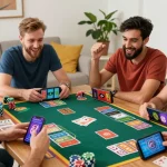 Play online card games like Teen Patti with friends in an energetic atmosphere, enhancing fun and competition.