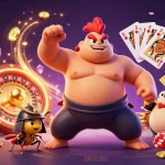 Experience the excitement of Jun88's online casino with dynamic gaming elements and colorful characters.