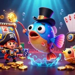 Mitra77 menarik koin emas dengan animasi cetar, diiringi karakter unik dan simbol slot yang menggembirakan.