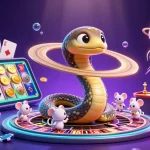 Experience thrilling gameplay at bl555 with a stellar 3D casino scene featuring cosmic characters and excitement.