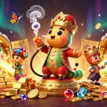 เล่นเกมสล็อต ที่มีตัวละครหนอนยักษ์ในชุดสุลต่าน พร้อมหลอดยาสูบ