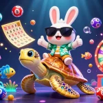 Spin and win at owltoto with vibrant lottery themes and engaging characters in this lively 3D illustration.