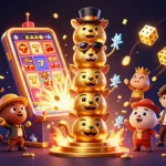 Play exciting games at Jaiclub with a vibrant illustration featuring dynamic slot machines and golden totems.