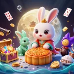 Play and win at pg99 with vibrant casino elements featuring lucky moon rabbit and treasures.