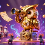 Experience the thrill of agen judi bola with vibrant 3D casino elements in a magical setting.