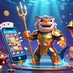 Join the hit-club with this vibrant underwater casino illustration featuring a tiger shark.