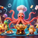 Slot gacor yang menarik dengan karakter lucu bermain di lautan emas dan permata.