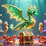 Players spin and win at open88, surrounded by treasure and colorful casino elements.