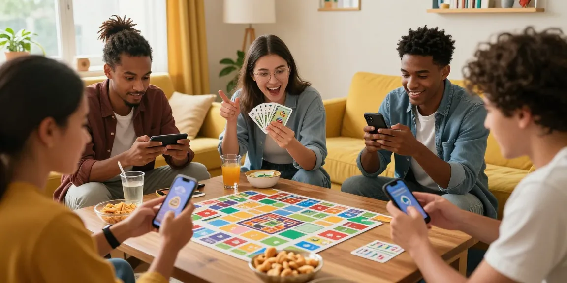 Start playing card games with friends in an engaging living room atmosphere.